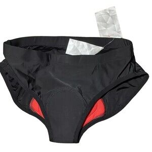 Baleaf Size Large Women's Bike Cycling Spin Underpants Pad Briefs Black/Red New!